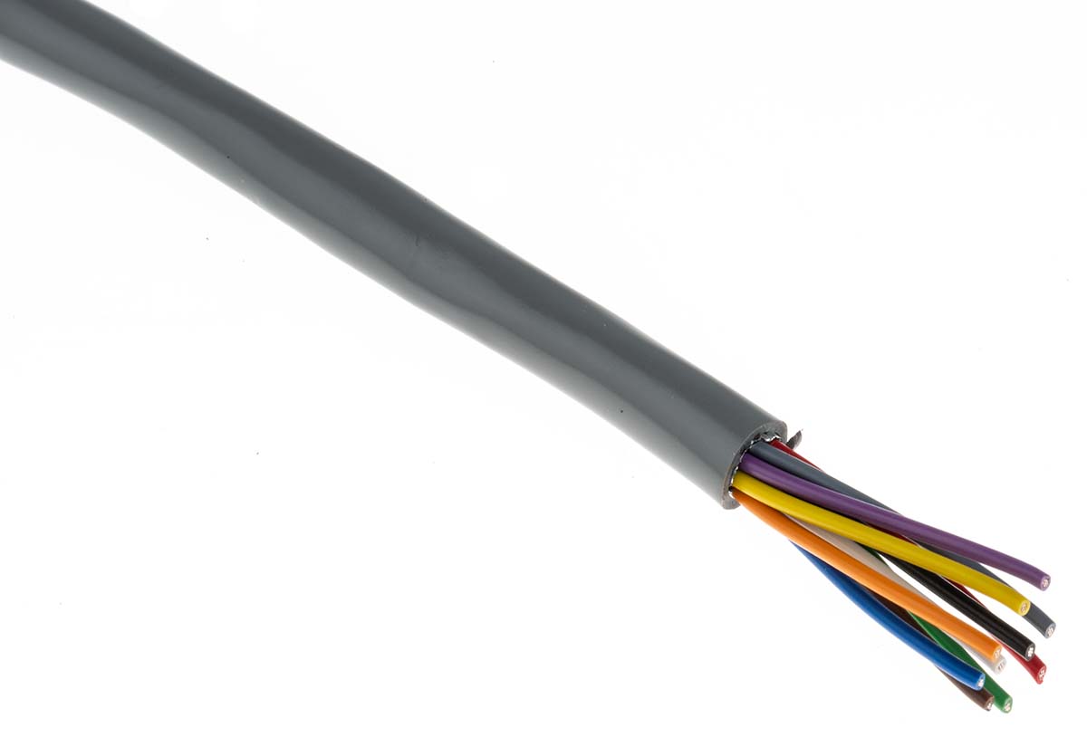 Belden 9540 Series Multicore Industrial Cable, 10 Cores, 0.22 mm², Screened, 24 AWG, 305m, Screened Shield, RS-232 Cable