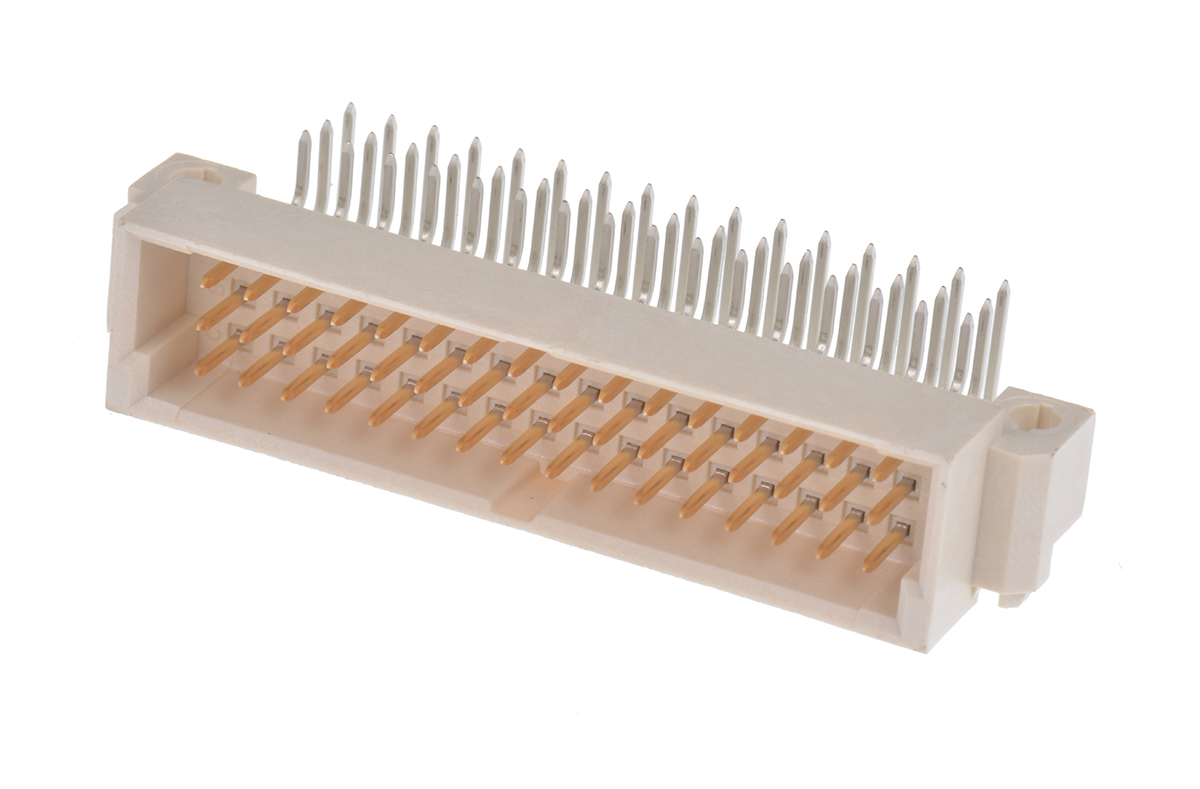 TE Connectivity Eurocard 48 Way 2.54mm Pitch, Type C Class C2, 3 Row, Right Angle DIN 41612 Connector, Plug