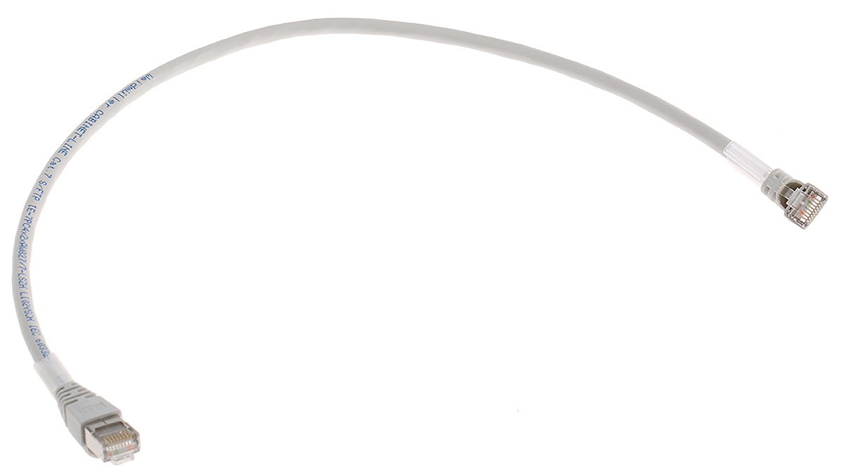 Weidmuller, 0.5m Cat6, Grey RJ45 to Male RJ45 Male, S/FTP Shielded, Terminated LSZH Sheath