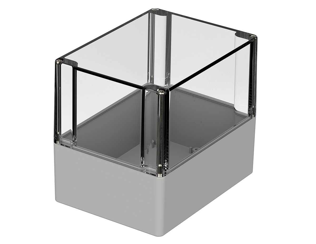 Bopla Euromas Series Light Grey Polycarbonate Enclosure, IP66, IK07, Transparent Lid, 160 x 120 x 140mm