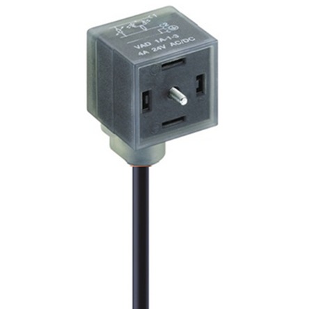 Lumberg Automation VAD 2P+E DIN 43650, Female DIN 43650 Connector with Indicator Light, 24 V ac/dc Voltage