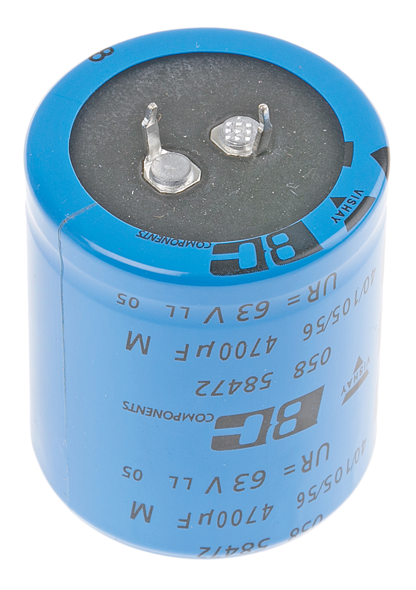 Vishay 4700μF Aluminium Electrolytic Capacitor 63V dc, Snap-In - MAL205858472E3