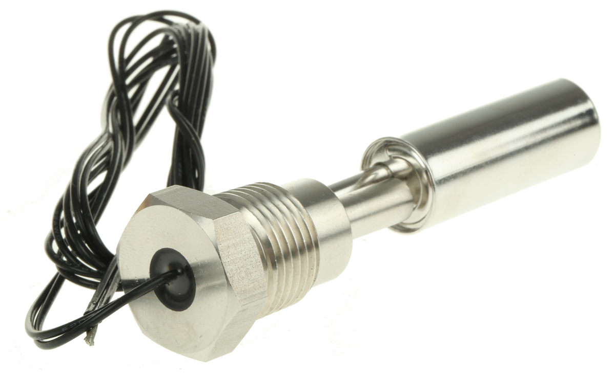 Sensata Cynergy3 SSF212 Series Horizontal Stainless Steel Float Switch, Float, 1m Cable, NO/NC, 300V ac Max, 300V dc Max