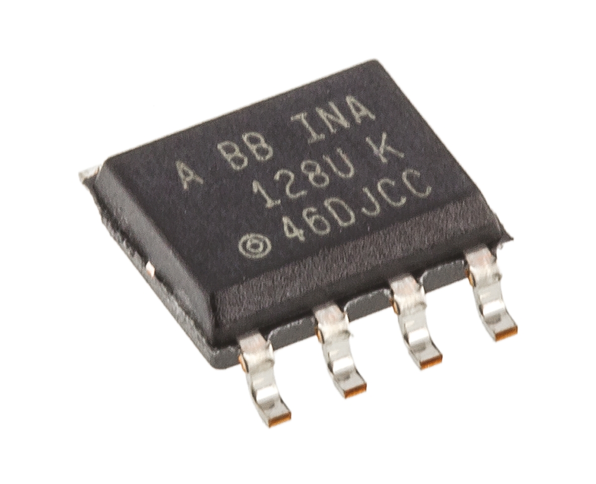 INA128UA Texas Instruments, Instrumentation Amplifier, 125μV Offset 1.3MHz, 8-Pin SOIC
