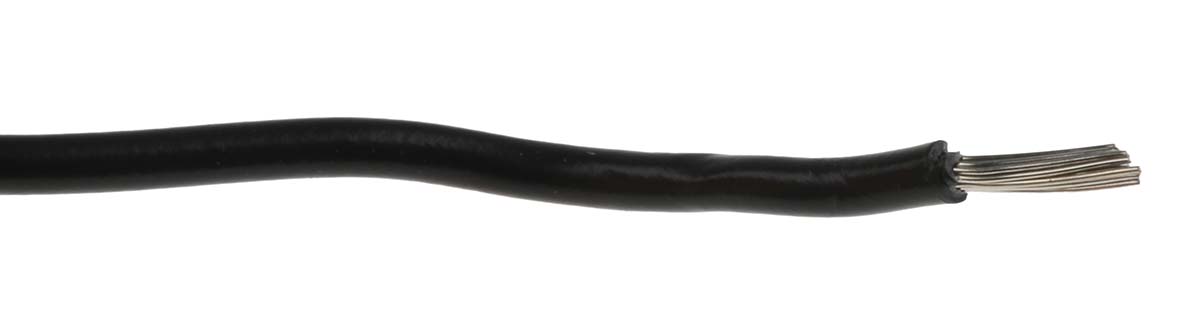 Nexans KY30 Series Black 0.52 mm² Hook Up Wire, 20 AWG, 19/0.2 mm, 100m, PVC Insulation, 10038052