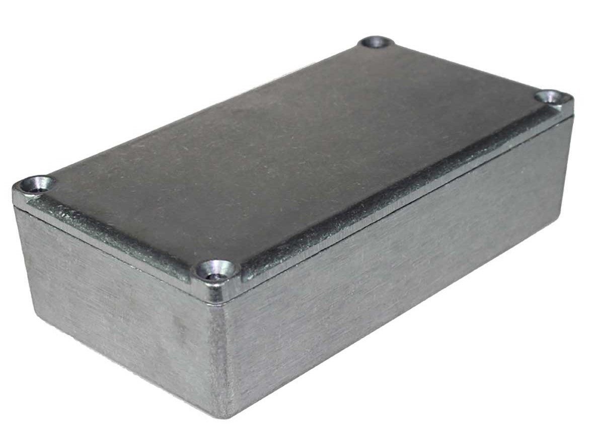 RS PRO Silver Die Cast Aluminium General Purpose Enclosure, IP54, Black Lid, 111 x 60 x 31mm