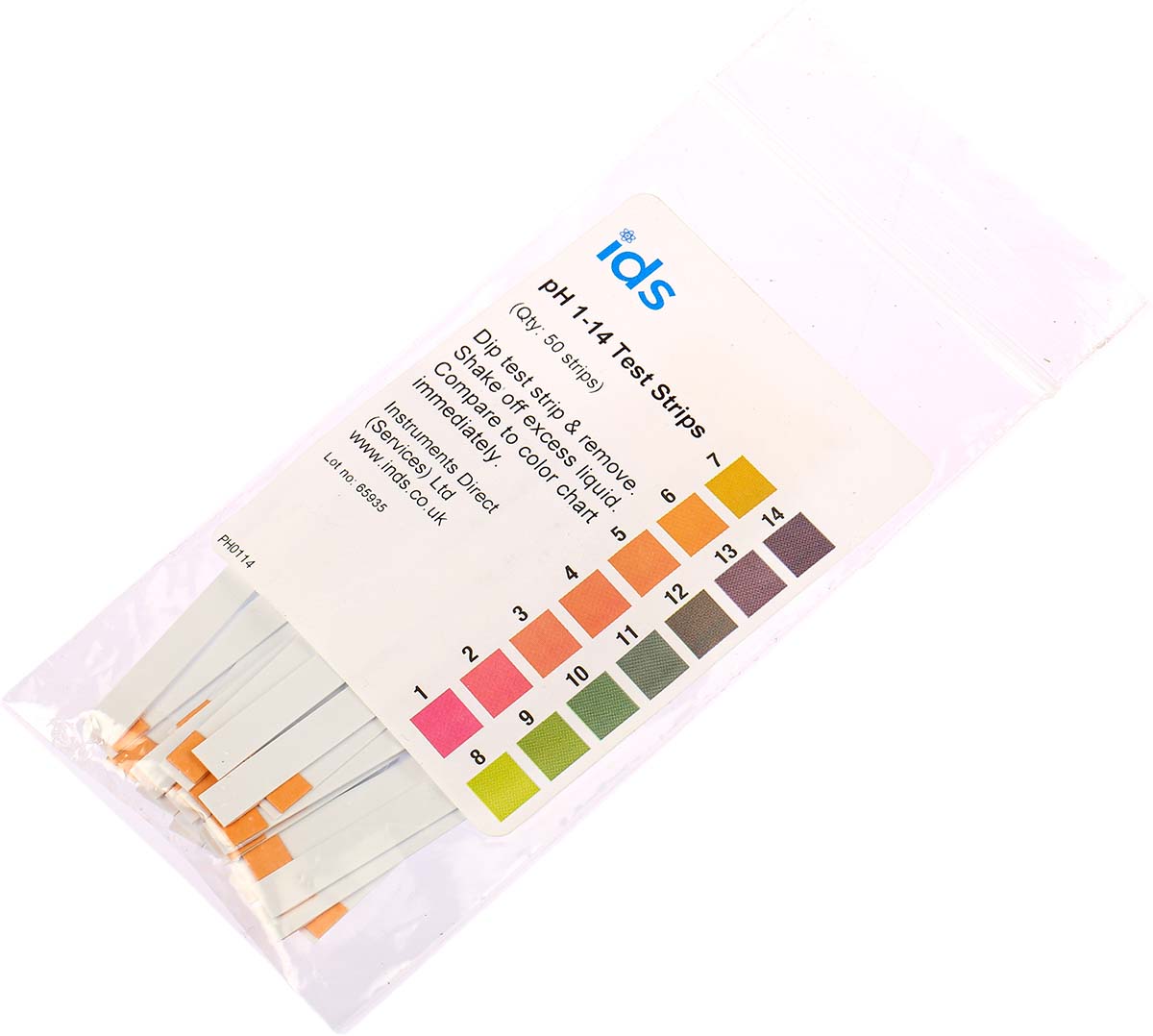 Instruments Direct Single Parameter(s) pH Test Strips, max. measurement 14pH - 50 strips