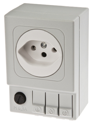STEGO SD035 Light Grey 1 Gang Plug Socket, 6.3A, Indoor Use