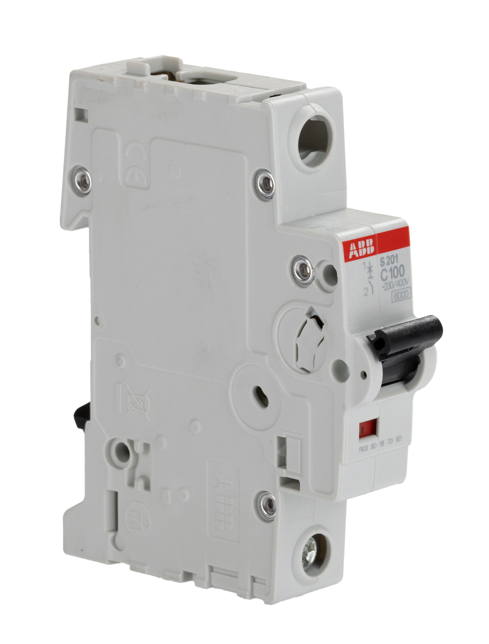 ABB System Pro M Compact S200 MCB, 1P, 100A Curve C, 440V AC, 60V DC, 6 kA Breaking Capacity