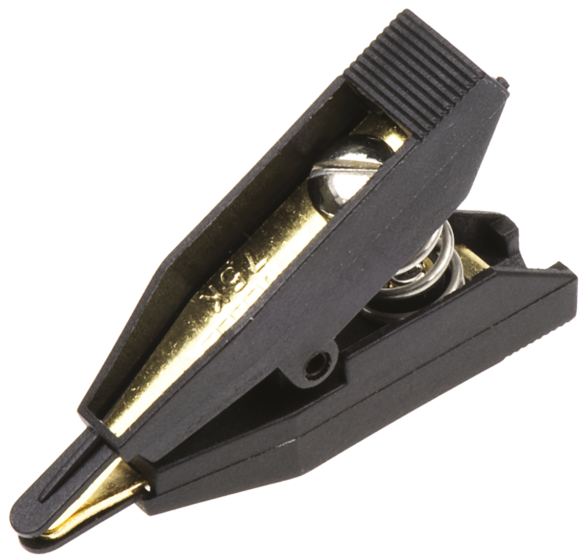 Mueller Electric Black Kelvin Clip, 10A, 7.9mm Jaw Opening, Gold Plating