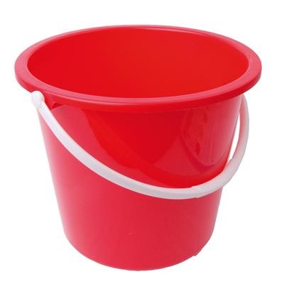 10L Plastic Red Bucket With Handle
