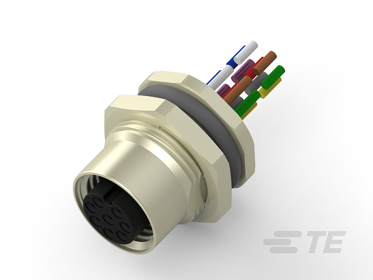 TE Connectivity Circular Connector, 8 Contacts, Rear, M12 Connector, Socket, Female, IP67, M12 Series
