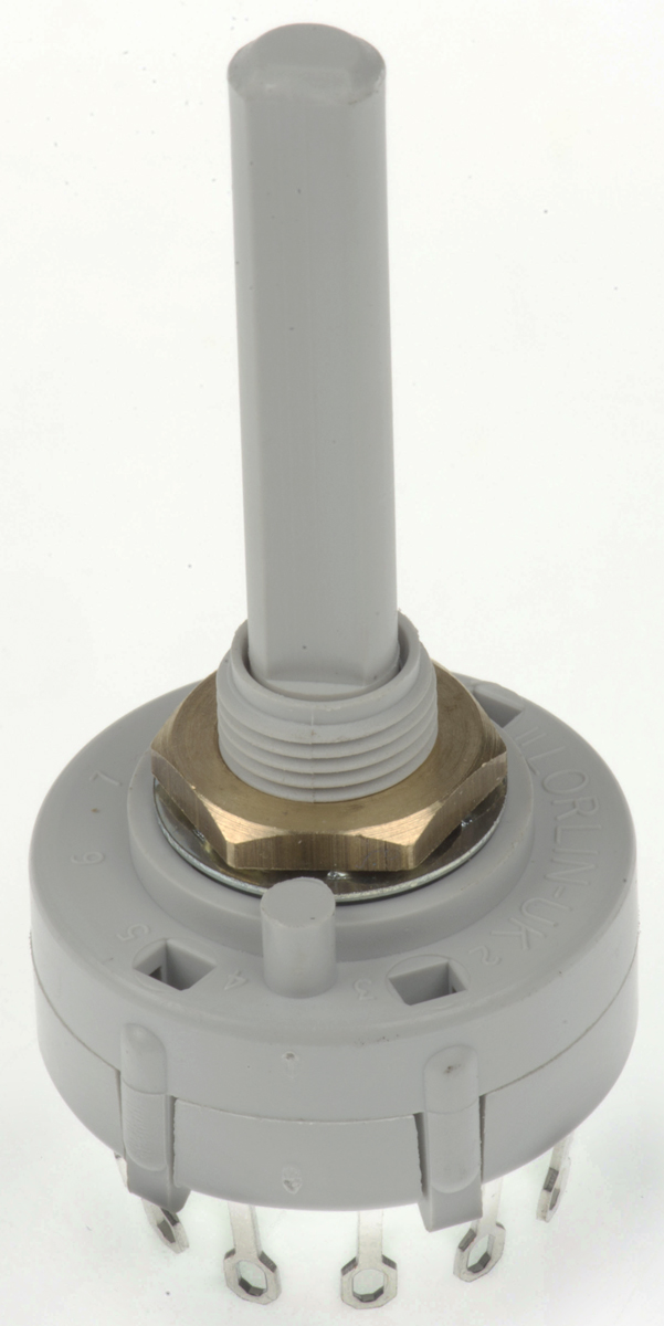 Lorlin, 12 Position SPST Rotary Switch, 150 mA @ 250 V ac, Solder Tab