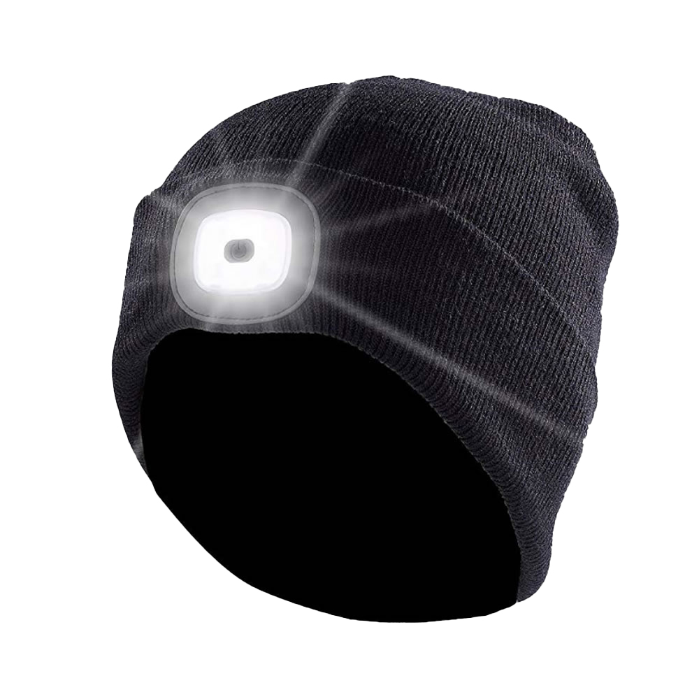 SURFLEX Black 100% Acrylic LED Beanie Hat