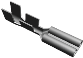 TE Connectivity FASTON .110 Uninsulated Female Spade Connector, Receptacle, 2.79 x 0.51mm Tab Size, 0.3mm² to 0.8mm²