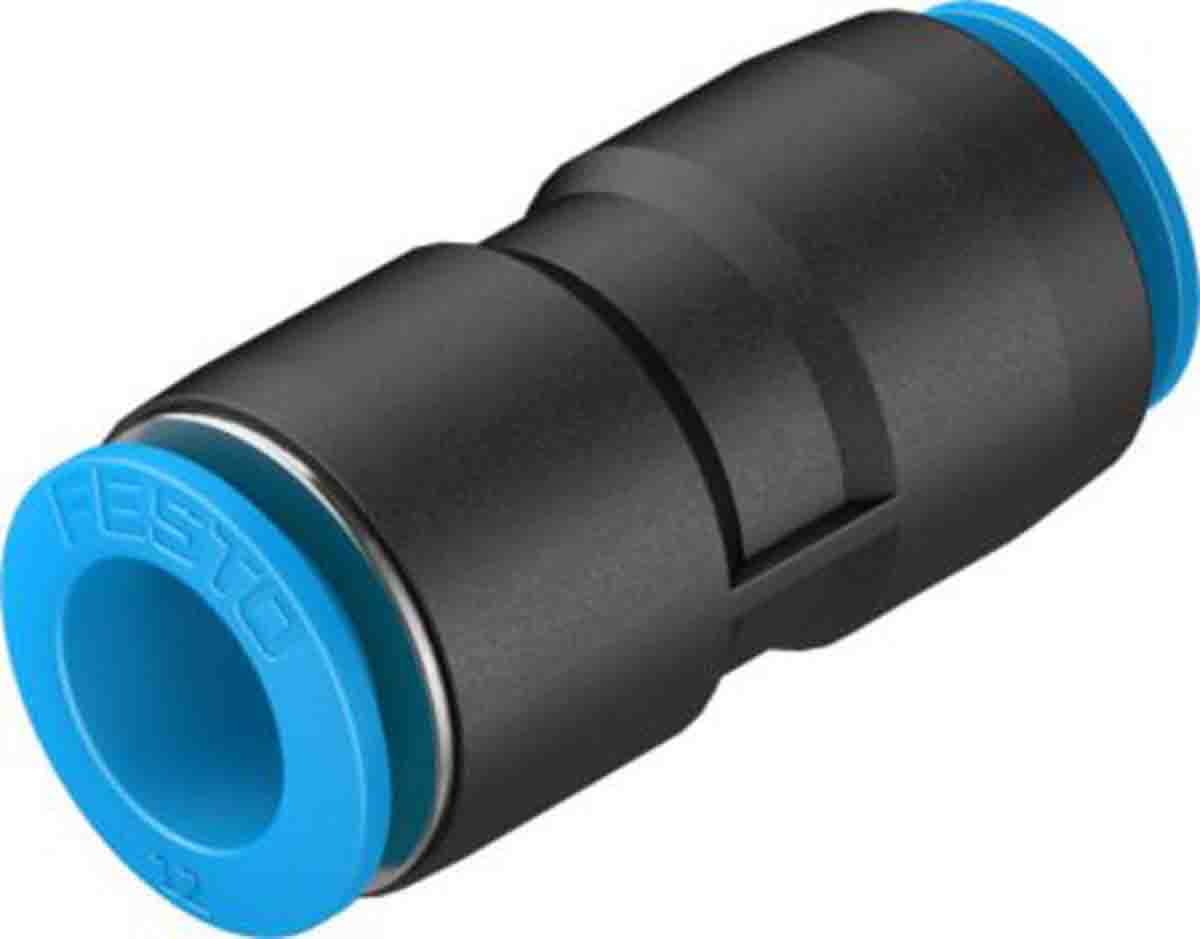 Festo QS Series Reducer Nipple, Push In 12 mm to Push In 10 mm, Tube-to-Tube Connection Style, 130694