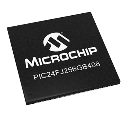 Microchip PIC24FJ256GB406-I/MR, 16 bit PIC, PIC24FJ Microcontroller, 32 MHz, 256kB FLASH, 64-Pin QFN