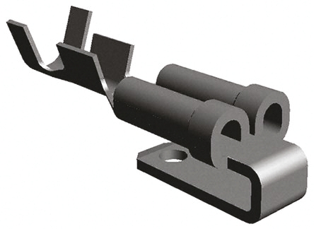 TE Connectivity FASTON .110 Grey Uninsulated Female Spade Connector, Piggyback Terminal, 2.79 x 0.51mm Tab Size, 0.3mm²