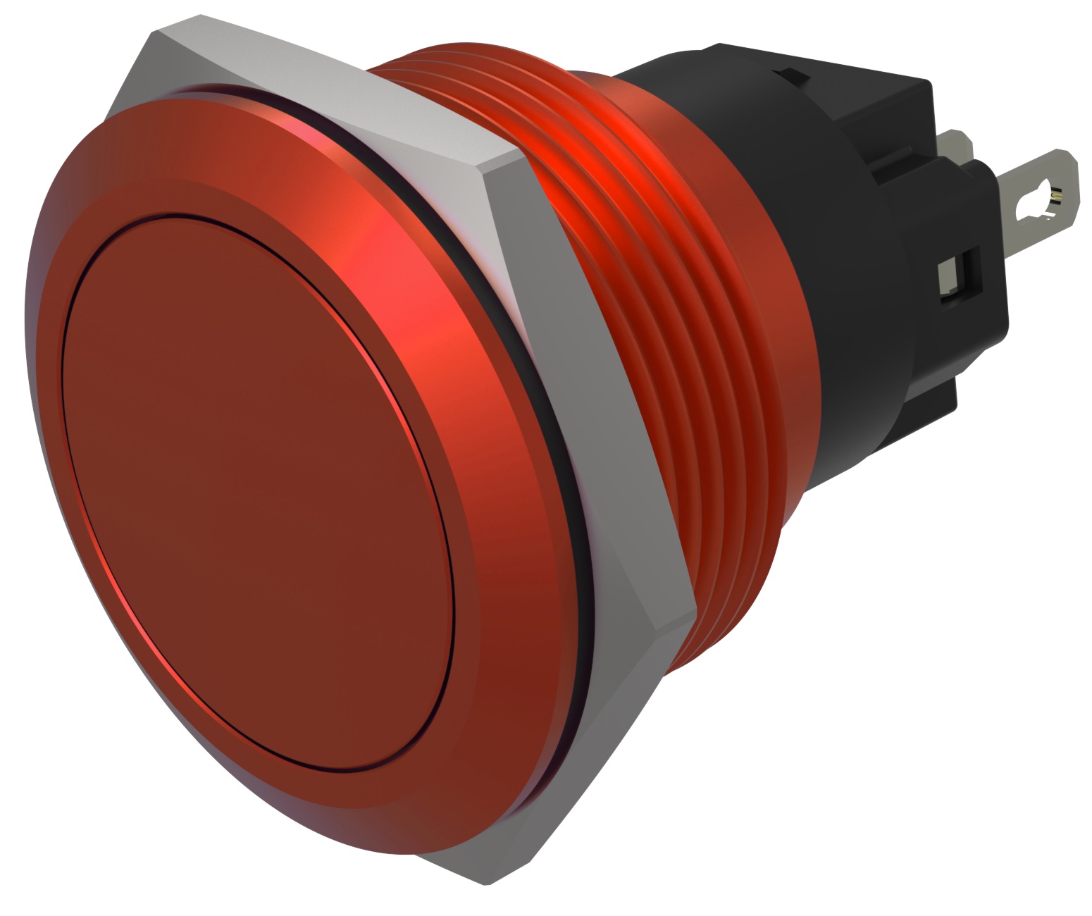 EAO Series 82 Series Push Button Switch, Maintained, Flush Mount, 22mm Cutout, SPST, SPST, IP65, IP67