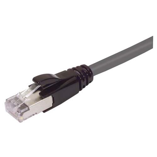 L-ComTRD, 7ft Cat6a, Grey RJ45 to Male RJ45 Male, Aluminium/Polyester Foil Shielded, Terminated PVC Sheath