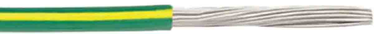RS PRO Green/Yellow 1.3mm² Hook Up Wire, 16 AWG, 26/0.25mm, 30.5m, MPPE Insulation