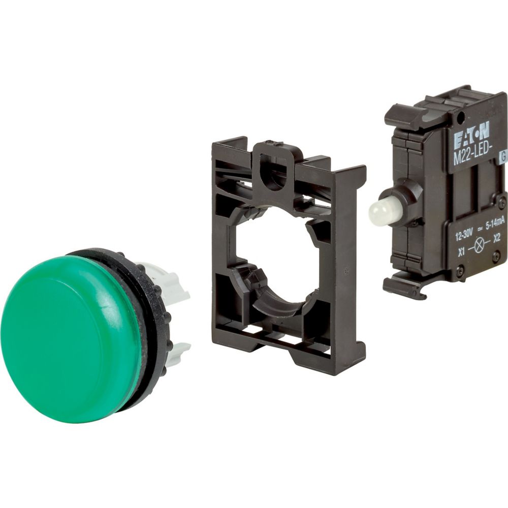 Eaton, Green LED Indicator, 22.5mm Cutout, IP67, IP69K, Round