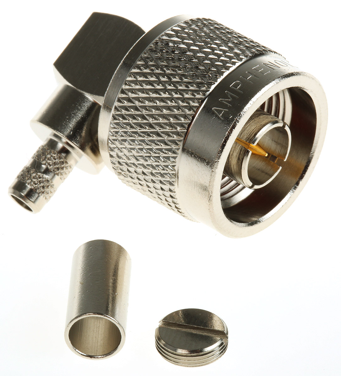 Amphenol RF, Plug Cable Mount N Connector, 50Ω, Crimp Termination, Right Angle Body
