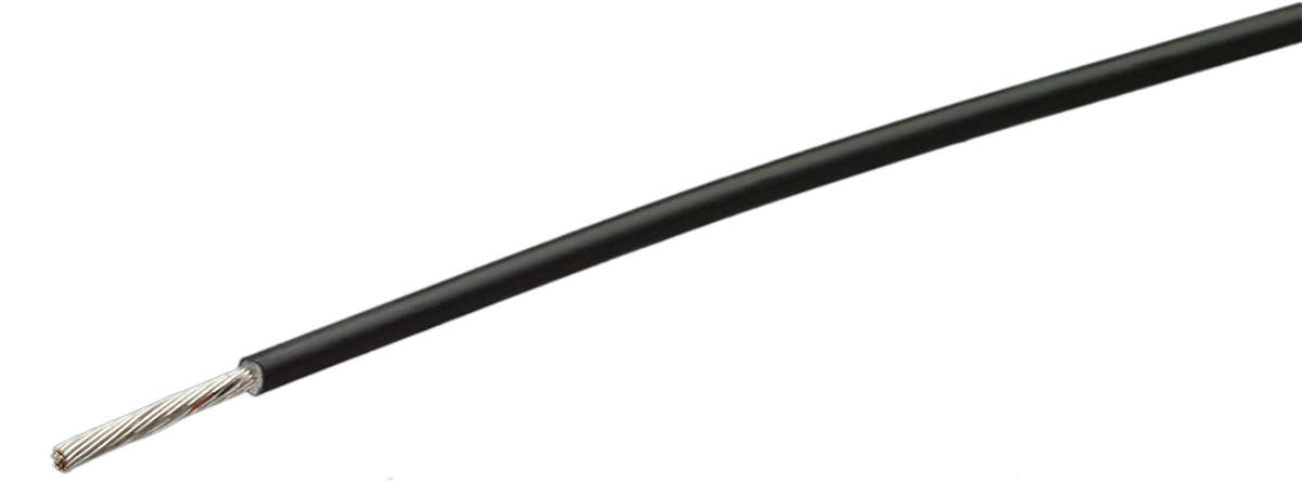 TE Connectivity FlexLite Series Black 0.25 mm² Hook Up Wire, 19/0.127 mm, 100m, ETFE Insulation, FLHTC0311-0.25-0