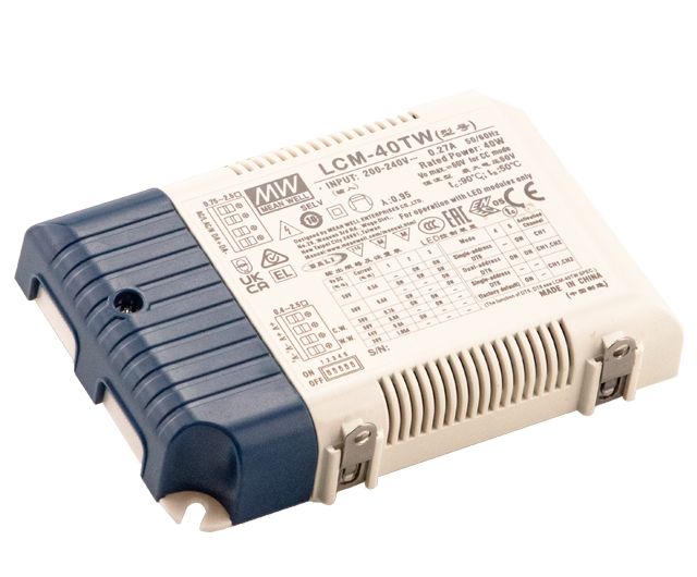 MEAN WELL LED Driver, 20 → 50V Output, 40W Output, 500 → 1050mA Output, Constant Current / Constant