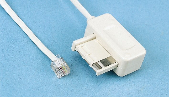 Decelect Female RJ11 to Male Telephone Extension Cable, 3m