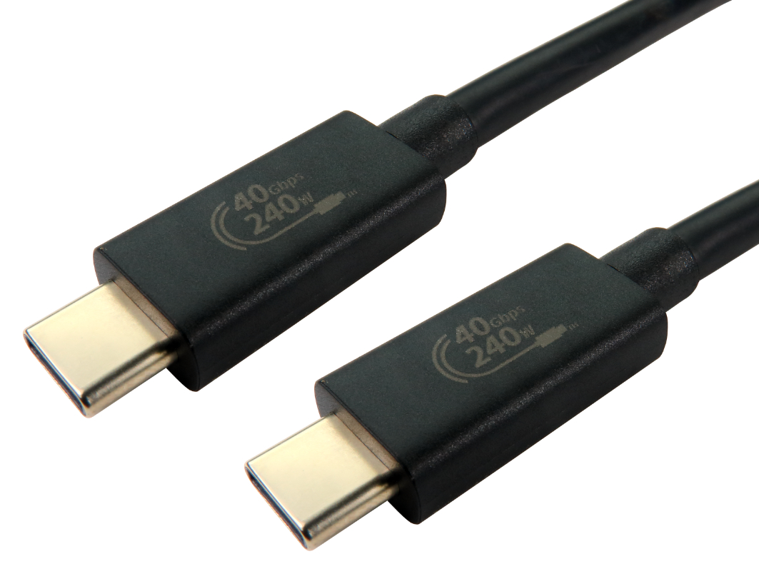 RS PRO USB 4.0, Male USB to Male USB, 40Gbps, 1m, 240W