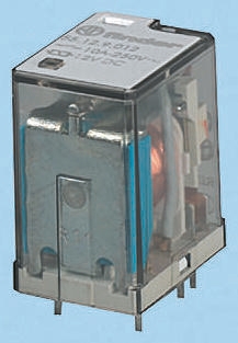 Finder PCB Mount Power Relay, 24V ac Coil, 10A Switching Current, DPDT