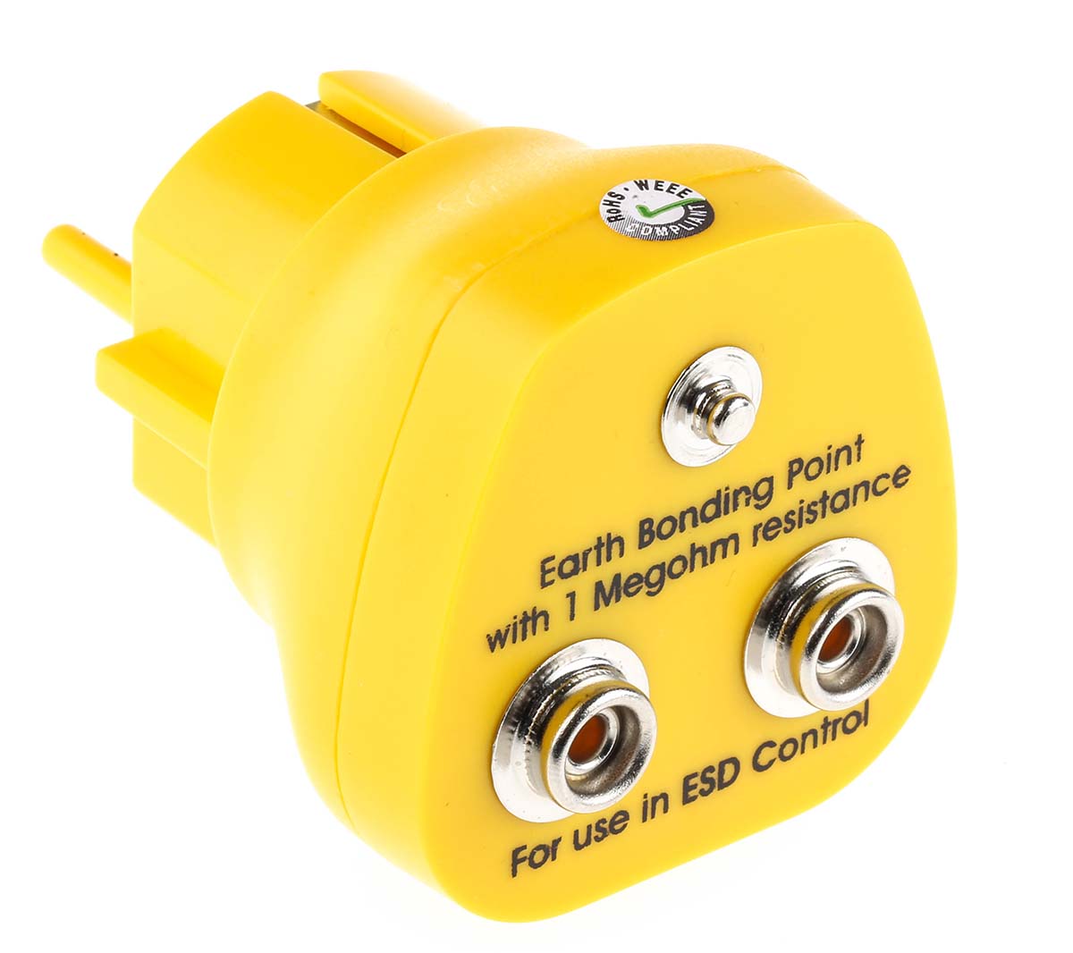 RS PRO ESD Earth Bonding Plug With 10mm Stud x 2 4mm Socket