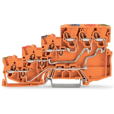 WAGO 2000-5457 TOPJOB S Series Orange, 1mm², 4-Level, Push-In Cage Clamp Termination