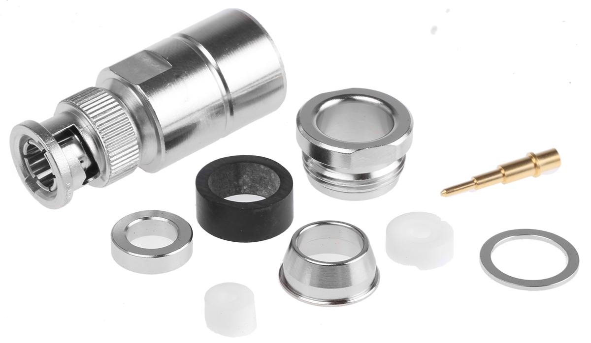 Telegartner, Plug Cable Mount BNC Connector, 75Ω, Clamp Termination, Straight Body