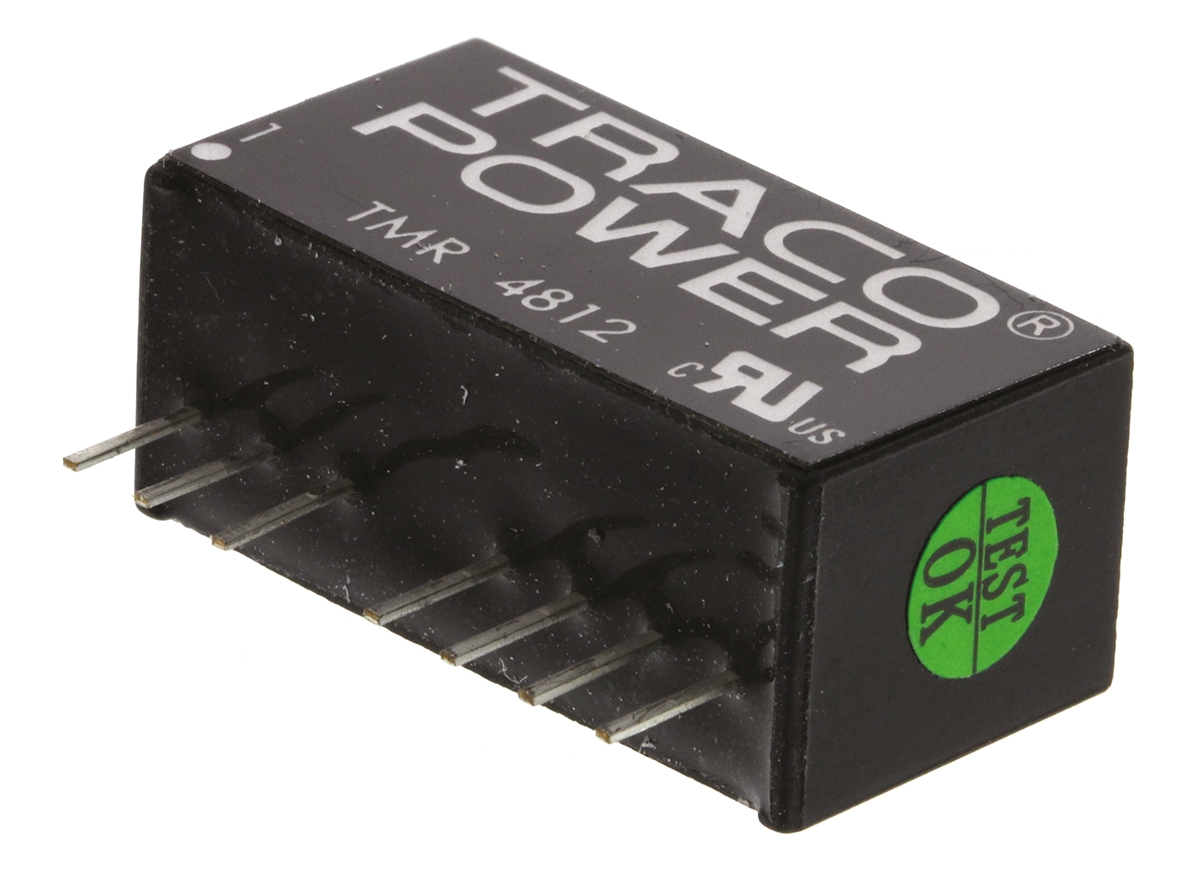 TRACOPOWER TMR 2 DC-DC Converter, 12V dc/ 165mA Output, 36 → 75 V dc Input, 2W, Through Hole, +85°C Max Temp
