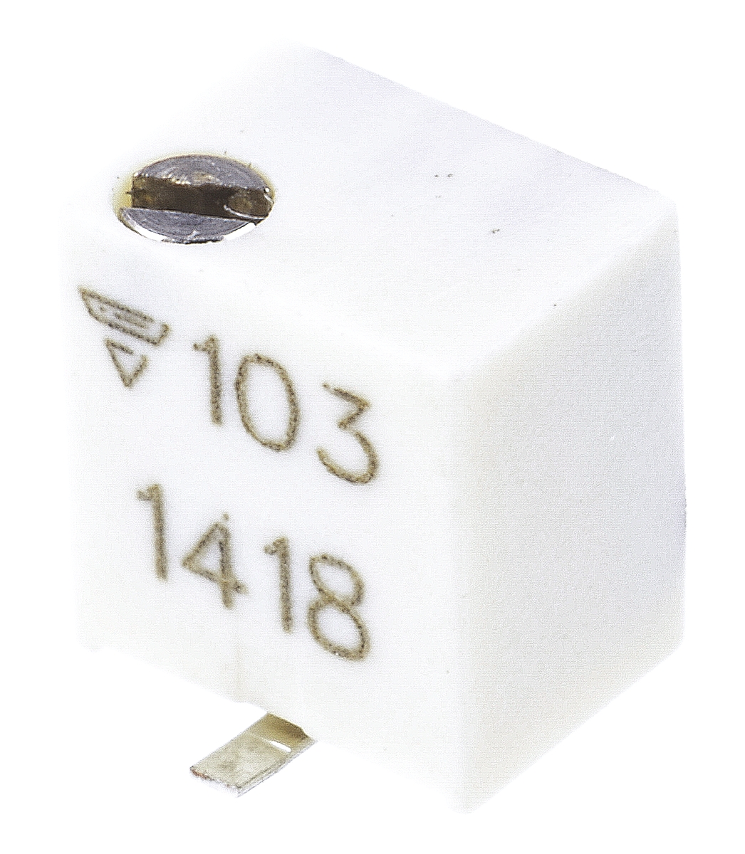 10kΩ, SMD Trimmer Potentiometer 1/4W Top Adjust Vishay, TSM4