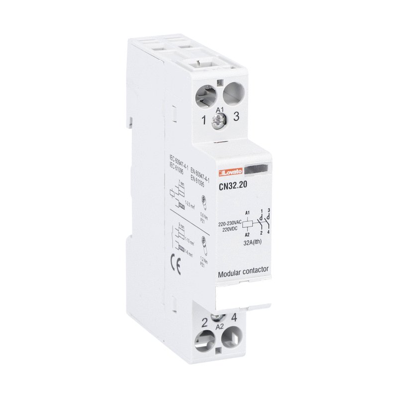 Lovato CN Contactor, 220 → 230 V ac Coil, 2-Pole, 32 A, 2NO, 110 V ac