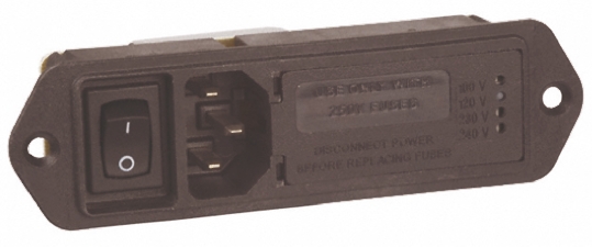 TE Connectivity 5A, 250 V ac Male Flange Mount IEC Filter 2 Pole 5EFM4S, Spade 1, 2 Fuse