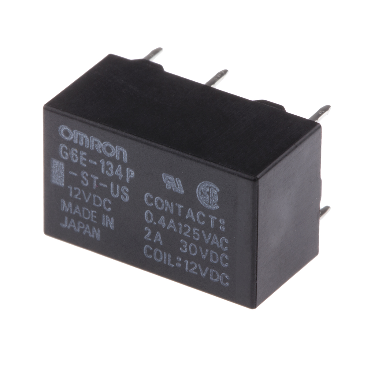 Omron PCB Mount Power Relay, 12V dc Coil, 3A Switching Current, SPDT