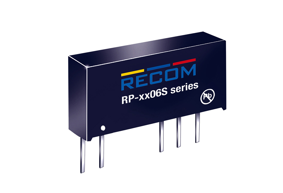 Recom RP DC-DC Converter, 6V dc/ 167mA Output, 4.5 → 5.5 V dc Input, 1W, Through Hole, +80°C Max Temp -40°C Min