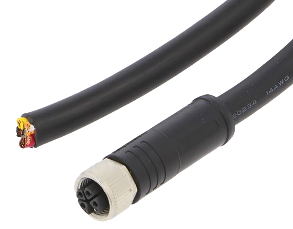 Amphenol Industrial Female 5 way M12 to Male 5 way Free End Sensor Actuator Cable, 1 m