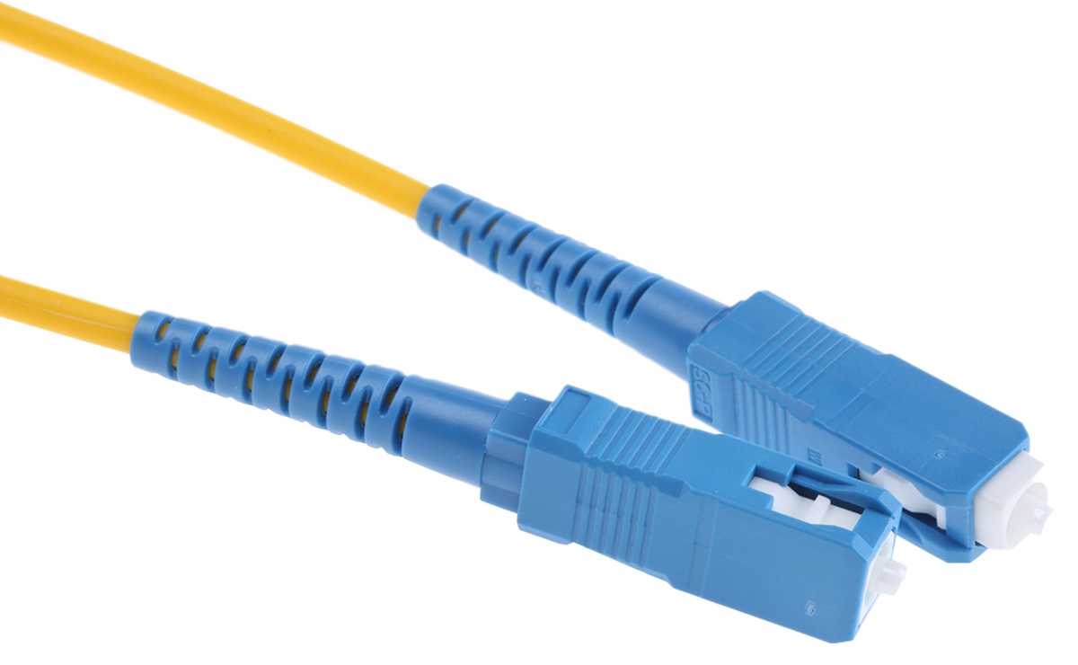 RS PRO SC to SC Simplex Single Mode OS2 Fibre Optic Cable, 9/125μm, Yellow, 2m