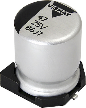 Vishay 100μF Surface Mount Polymer Capacitor, 16V dc