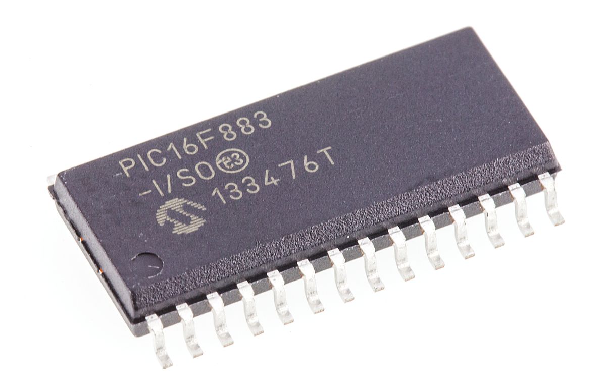 Microchip PIC16F883-I/SO, 8 bit PIC, PIC16F883 Microcontroller, 40 MHz, 7kB FLASH, 28-Pin SOIC