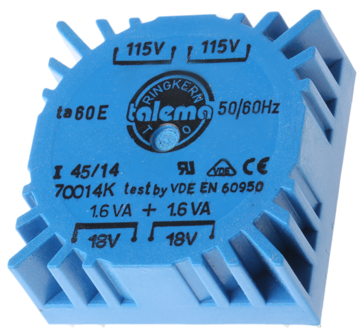 Nuvotem Talema 115 V ac, 230 V ac, 2 x 18V ac Toroidal Transformer, 3.2VA 2 Output