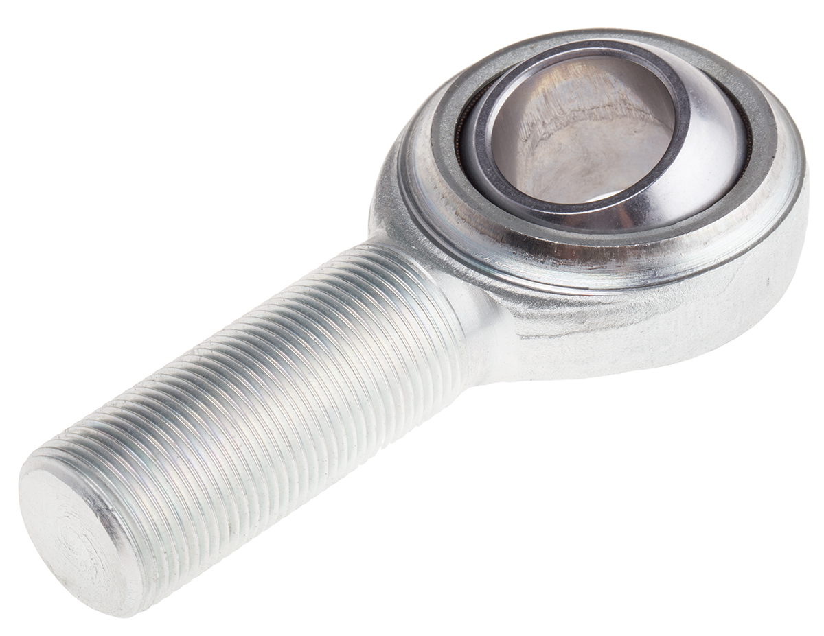 RS PRO M22 x 1.5 Male Steel Rod End, 22mm Bore, 109mm Long, Metric Thread Standard, Male Connection Gender