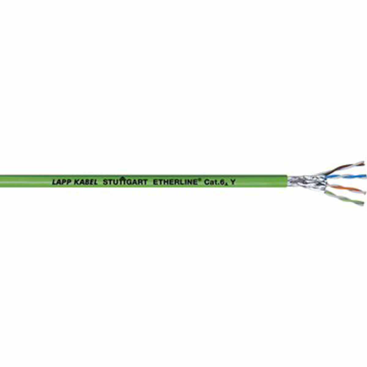 LappETHERLINE, 50m Cat6, Green, STP Shielded, Unterminated PUR Sheath