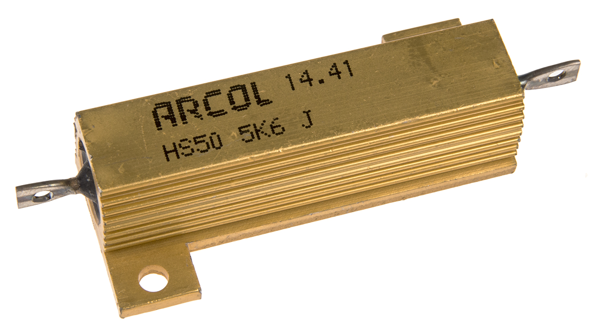 Arcol, 5.6kΩ 50W Wire Wound Chassis Mount Resistor HS50 5K6 J ±5%