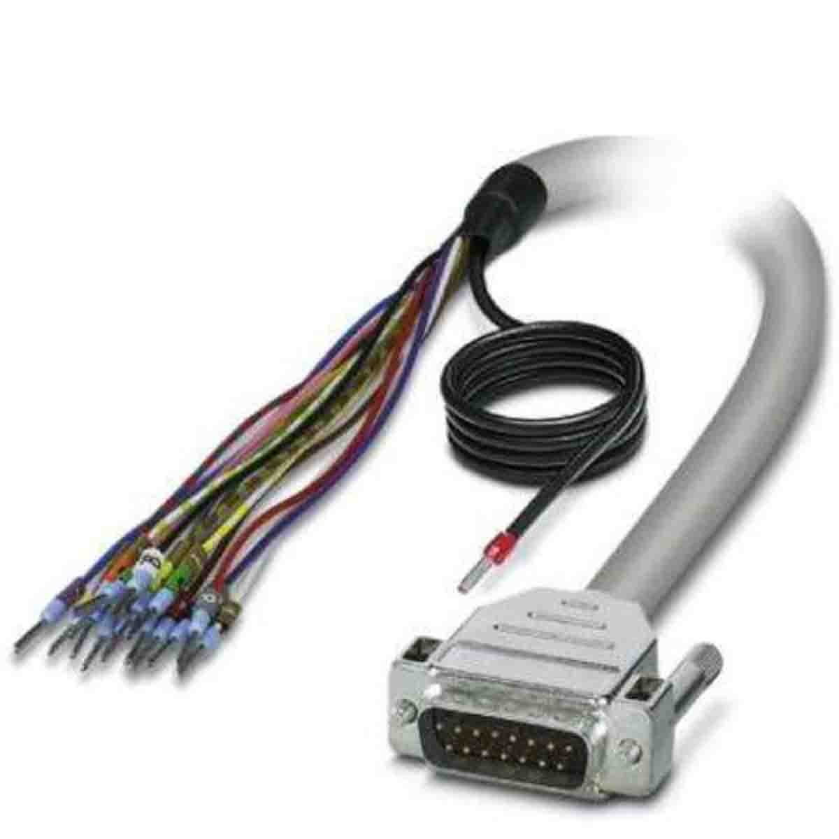 Phoenix Contact Male 15 Pin D-sub Unterminated Serial Cable, 3m PVC, D15SUB Series